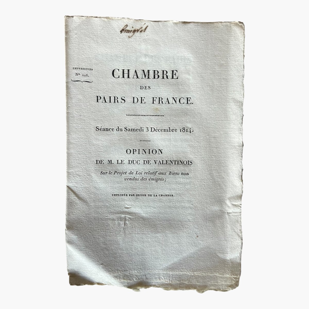 Restauration 1814- Ensemble de 34 brochures parlementaires sur les biens émigrés-photo-2