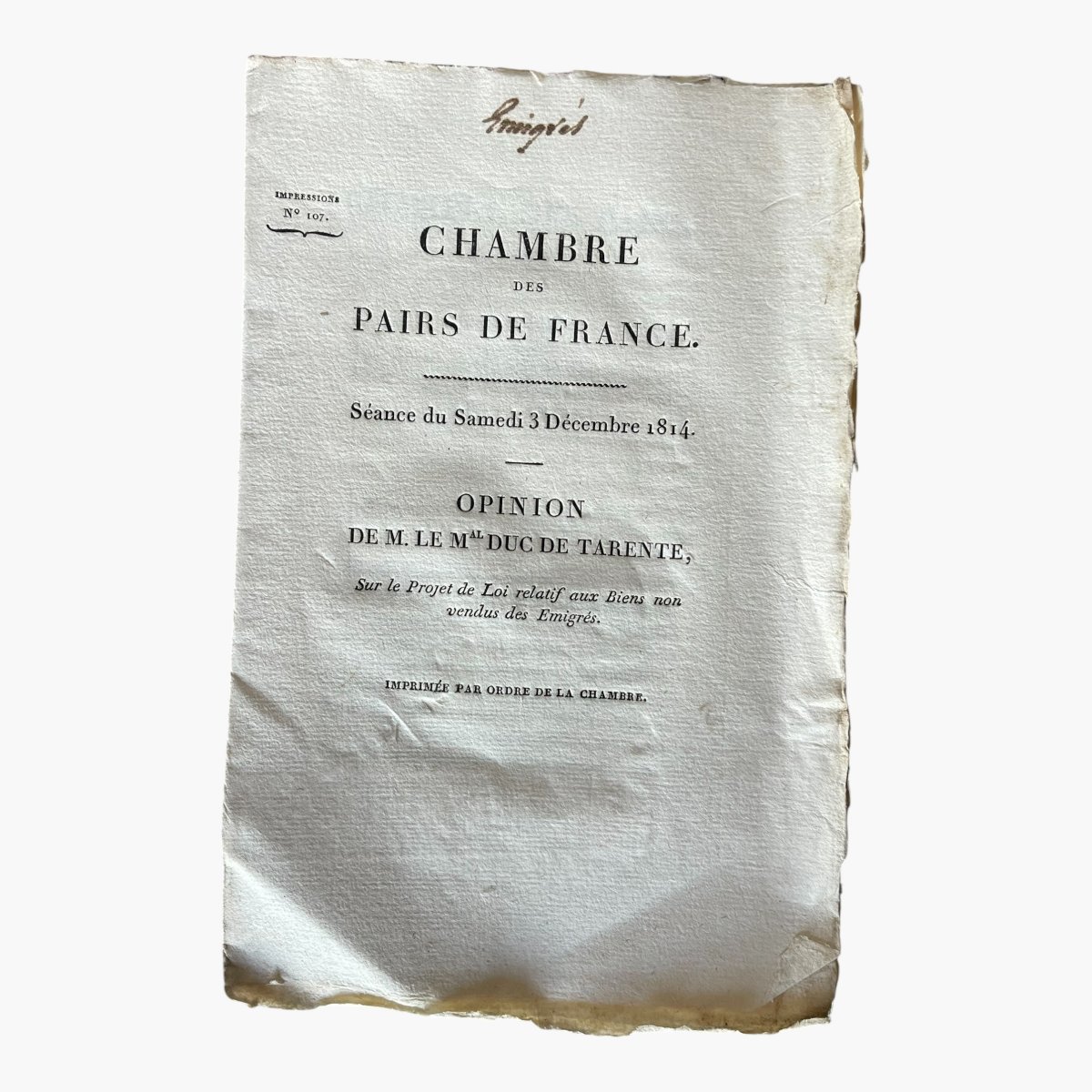 Restauration 1814- Ensemble de 34 brochures parlementaires sur les biens émigrés-photo-3