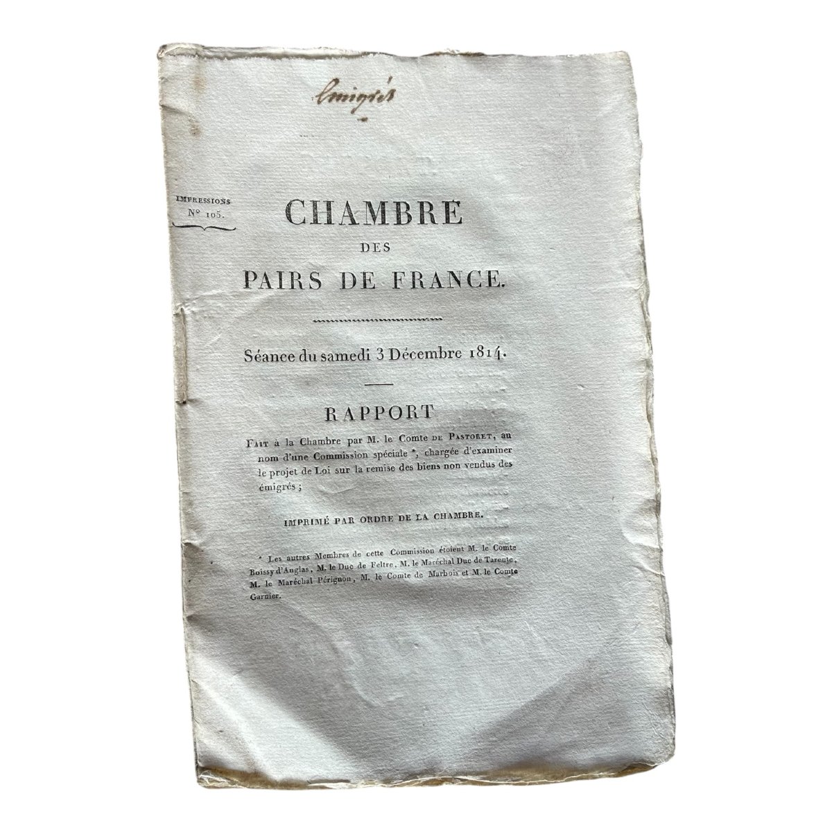 Restauration 1814- Ensemble de 34 brochures parlementaires sur les biens émigrés-photo-4
