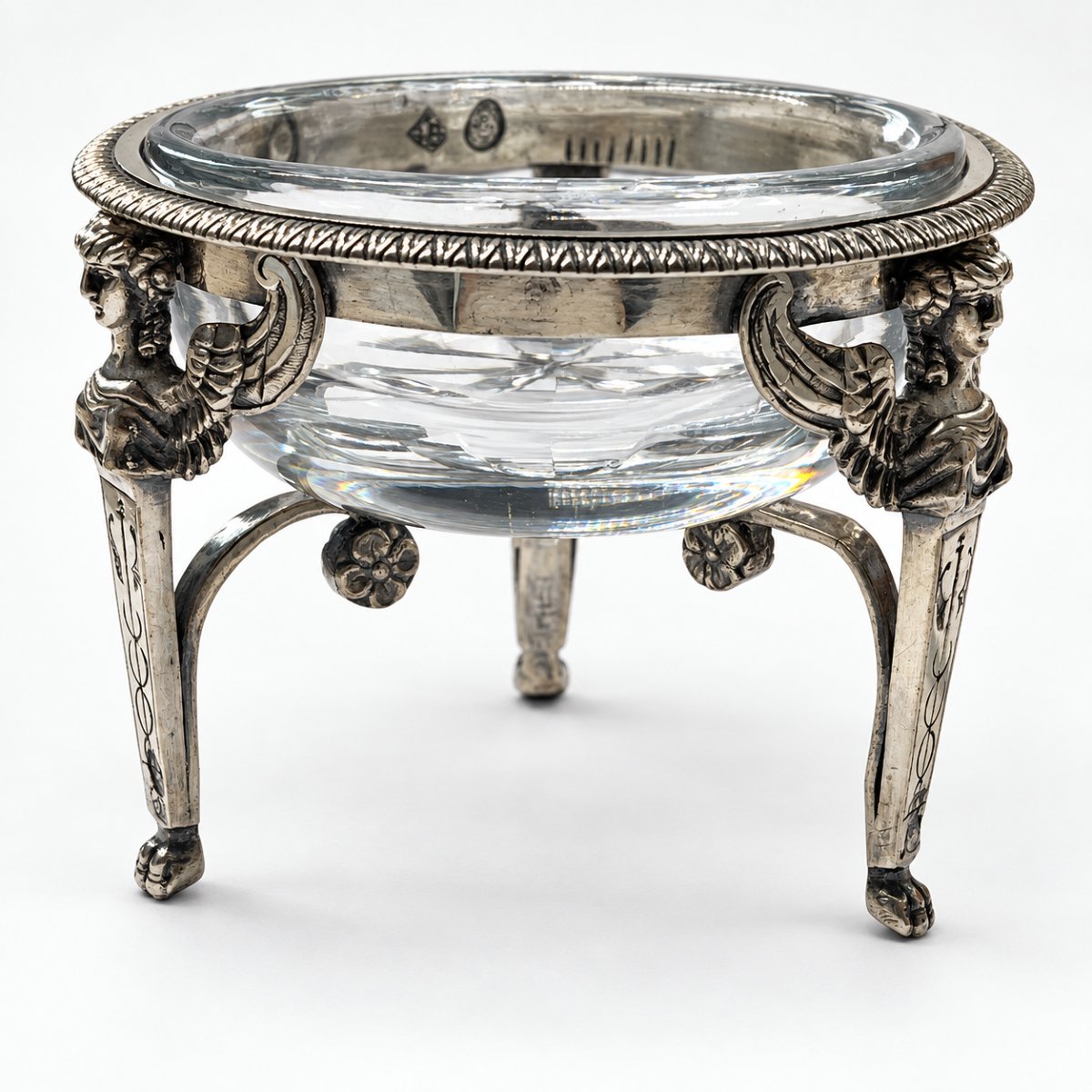Paire de salerons Empire en argent 1er titre - Jean Auguste Berel-photo-2