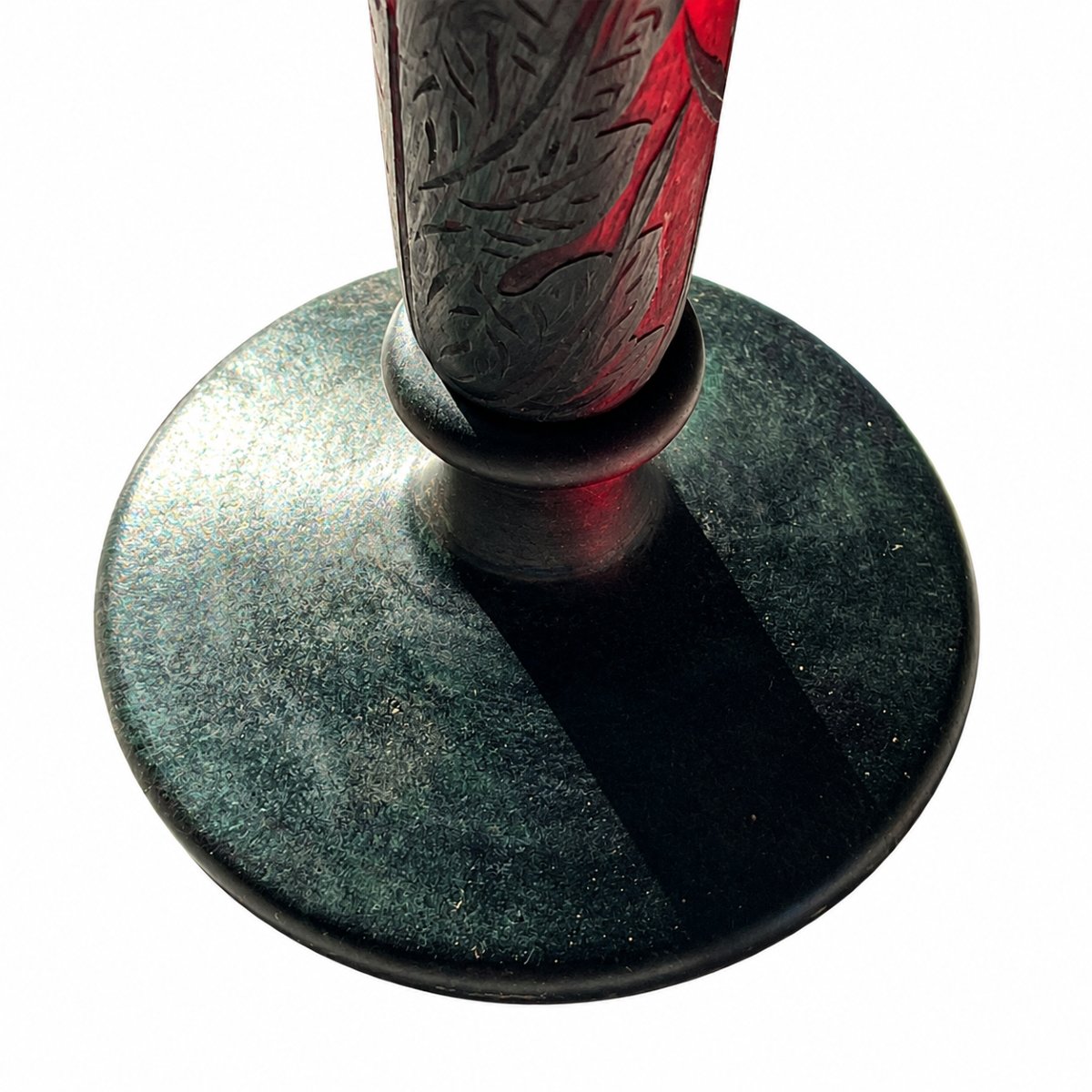 Daum Nancy - Large Trumpet-shaped Vase With Poppy Design - Art Nouveau-photo-3
