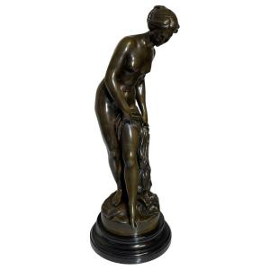 Diane Au Bain In Bronze After Falconet