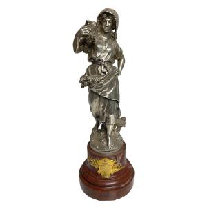 Silvered Bronze Christofle, 19th Century Agricultural Trophy