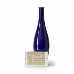 Vase porcelaine bleu de Sèvres 1913 offert par Raymond Poincaré - cadeau présidentiel 
