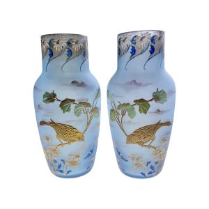 Pair Of Legras Vases, Buffon Model
