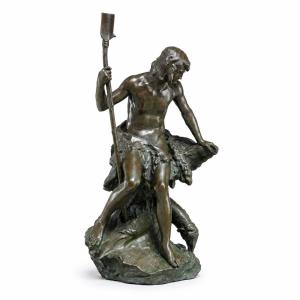 Le berger et son mouton par Paul Gasq - Fonte Barbedienne - Hauteur 78 cm