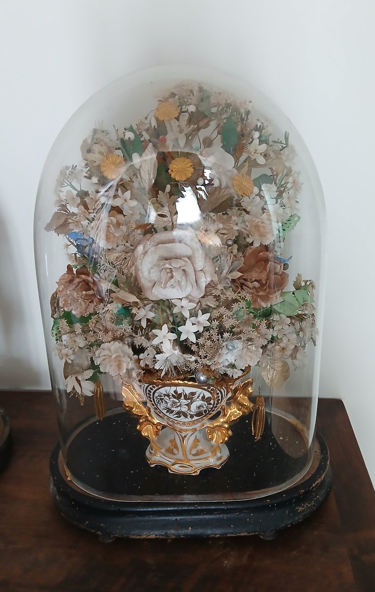 Bridal Bouquet Under A 19th Century Globe-photo-2