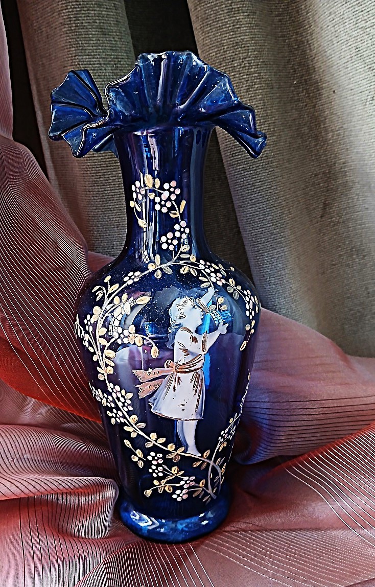 Vase émaillé style Mary Grégory