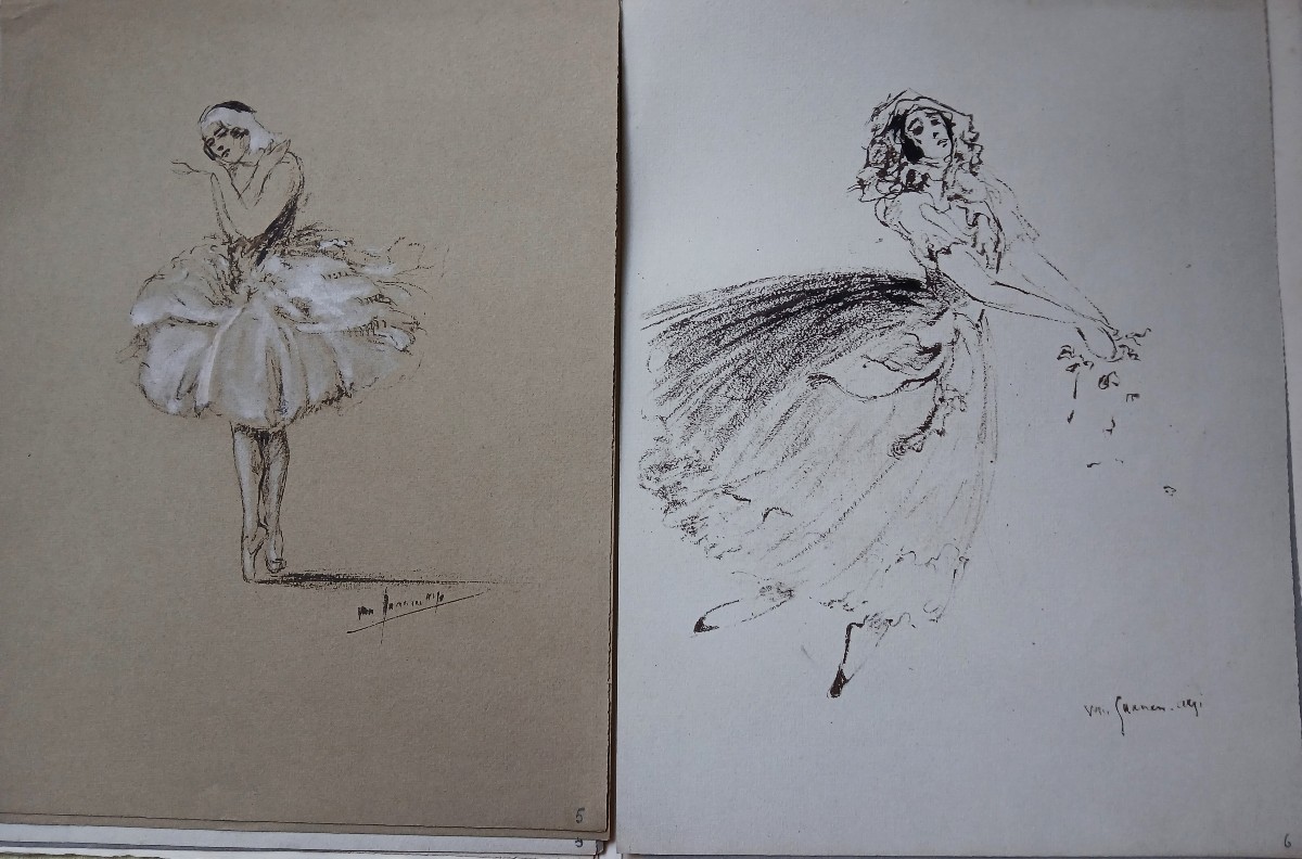 7 Gravures à l'eau-forte Epoque 1920-photo-4
