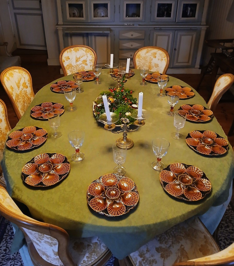 Assiettes à Huitres en Barbotine-photo-2