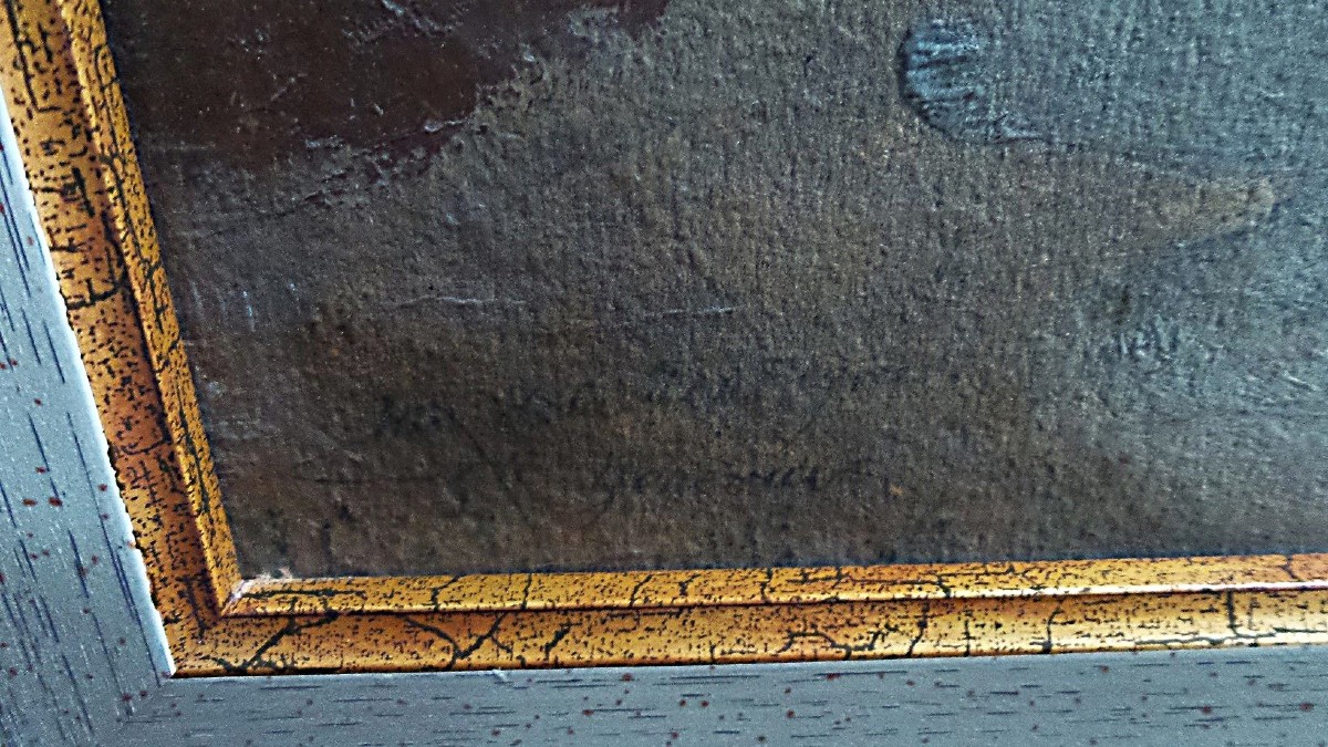 Painting "place Sainte Geneviève" Paris -photo-2