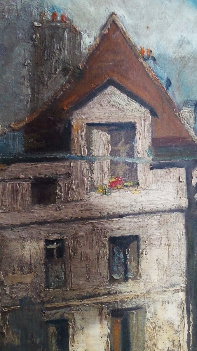 Painting "place Sainte Geneviève" Paris -photo-3