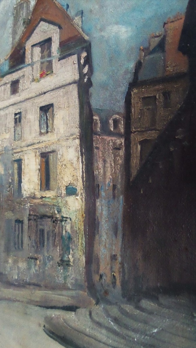 Painting "place Sainte Geneviève" Paris -photo-4