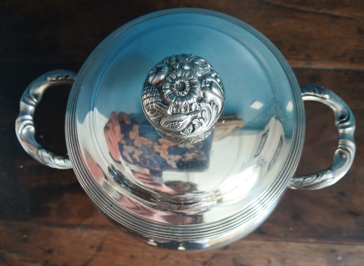 Sucrier en argent massif XIX-photo-2