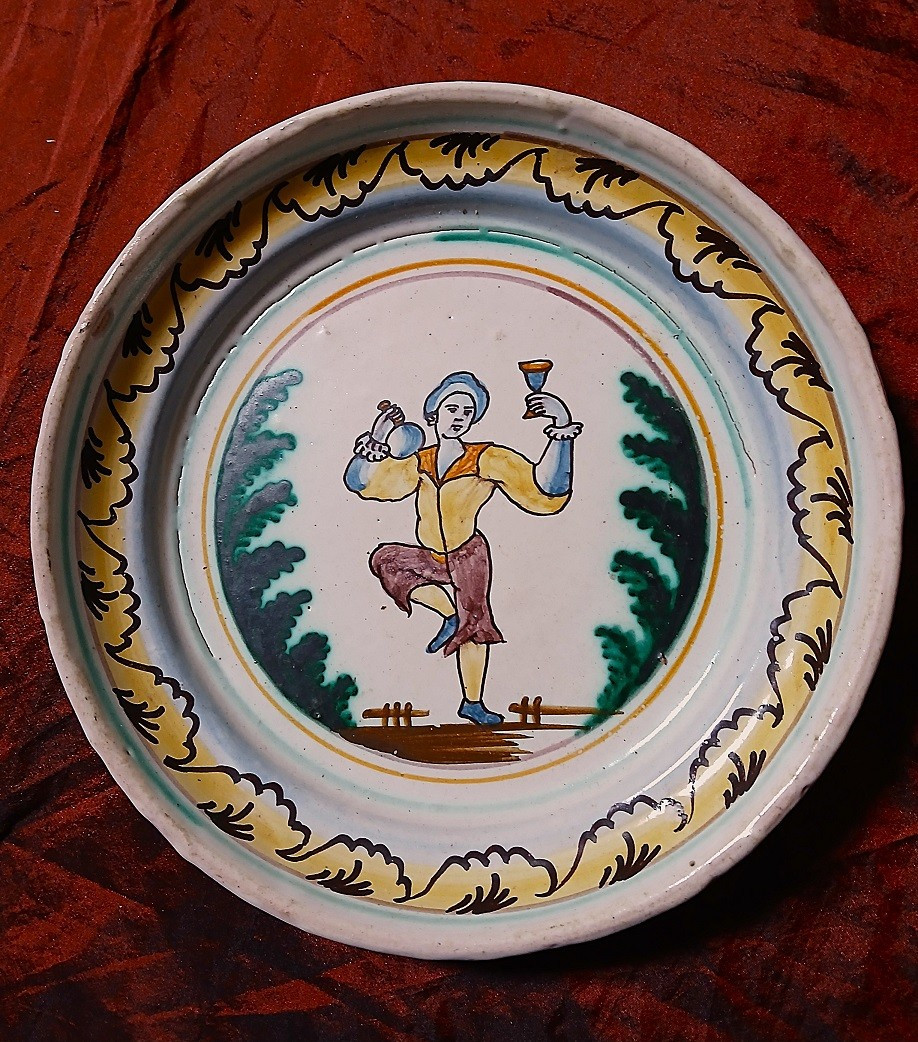 Ensemble de 5 assiettes Auxerroises fin XVIII-photo-3