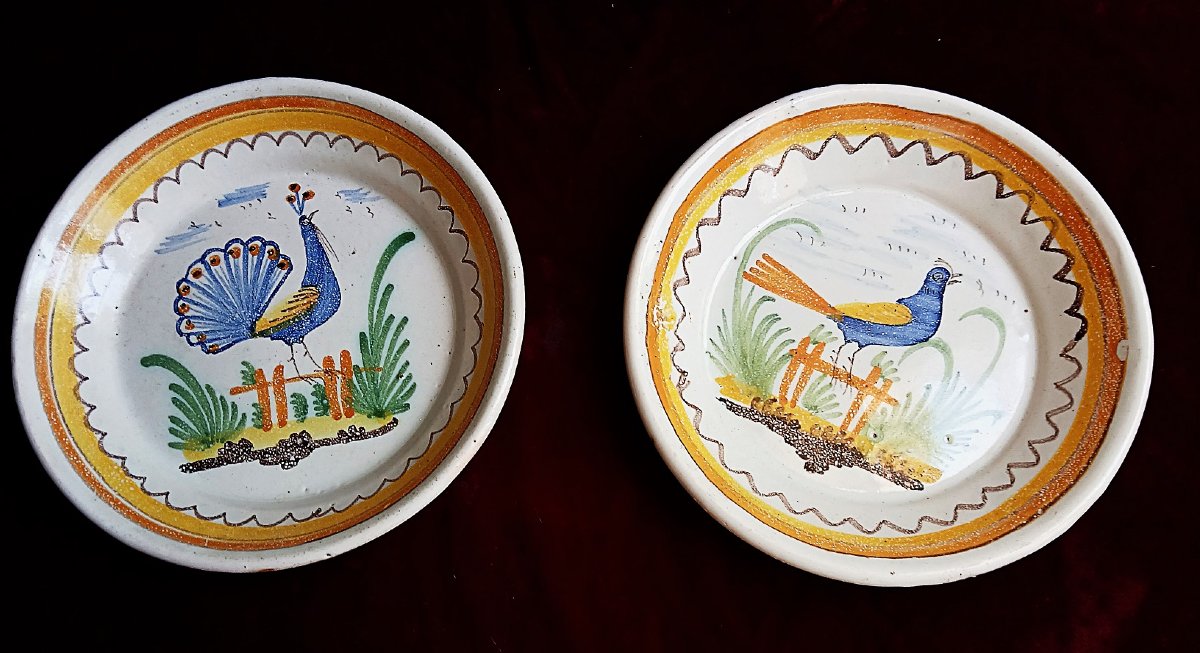 Pair Of Charentaise Earthenware Plates