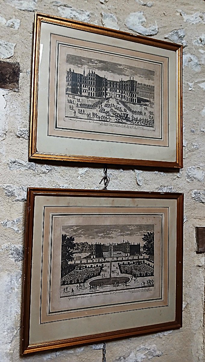 Paire de gravures du Château de St Germain en Laye