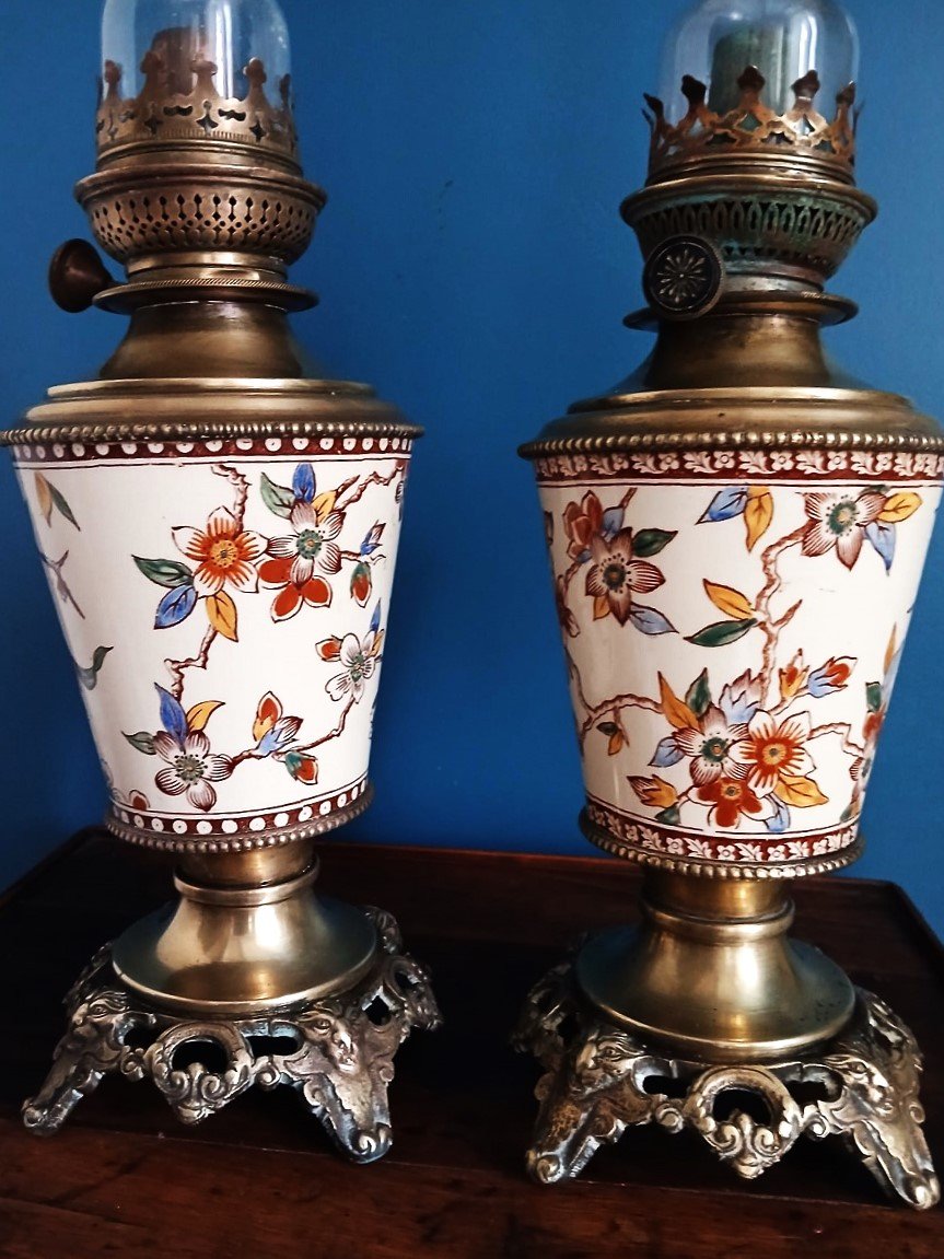 Pair Of 19th-century Kerosene Lamps-photo-4