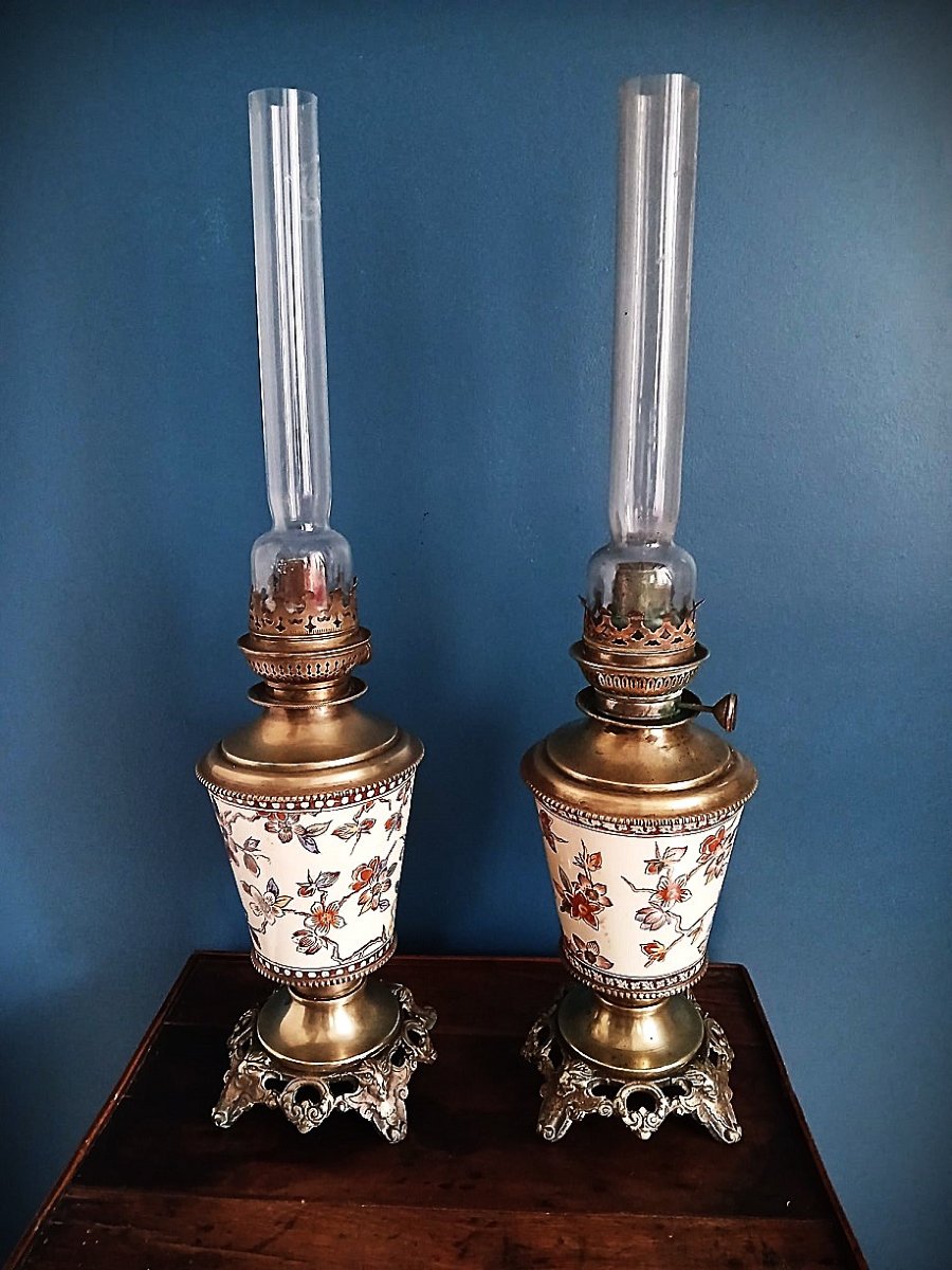 Pair Of 19th-century Kerosene Lamps-photo-1