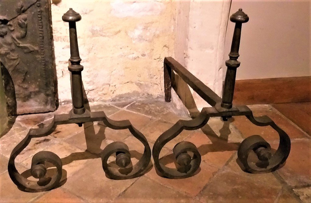 Paire De Chenets Louis XV