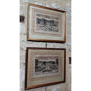 Paire de gravures du Château de St Germain en Laye