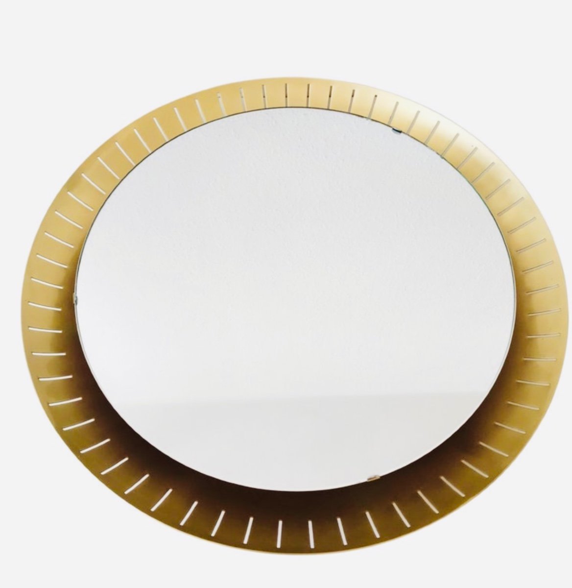 Backlit Round Mirror “stilnovo” Italy 1960 -photo-3