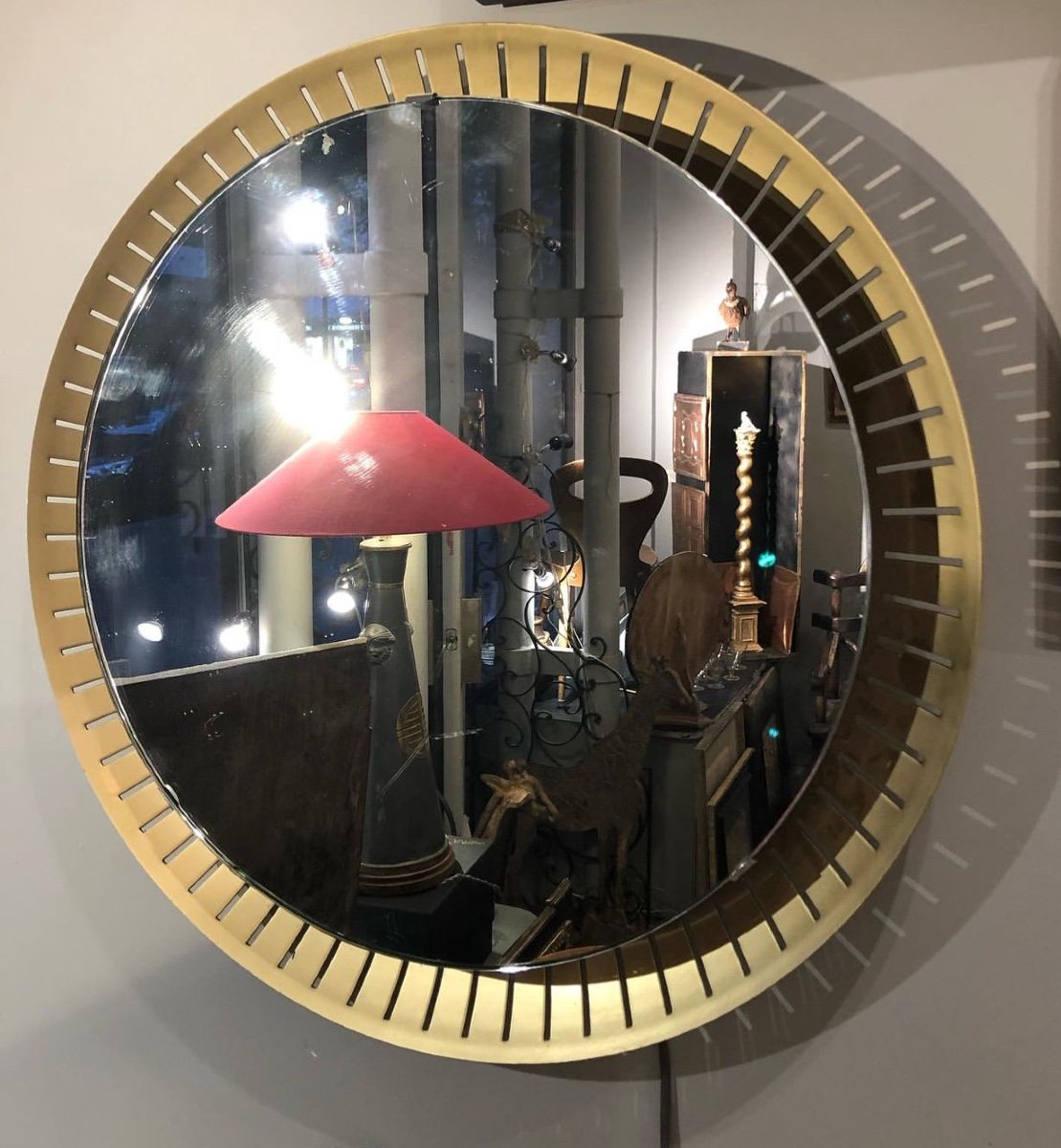 Backlit Round Mirror “stilnovo” Italy 1960 