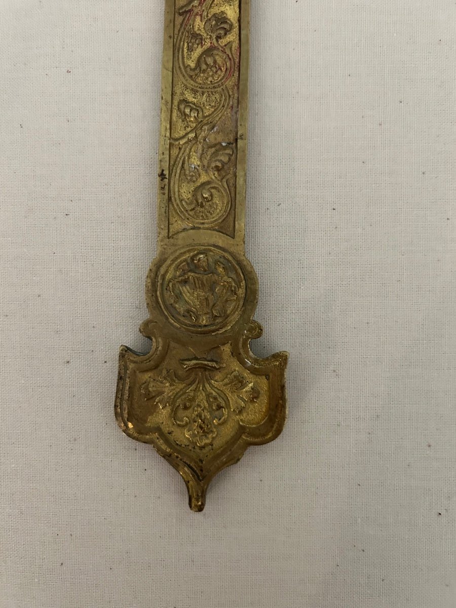 Croix De Procession En Bronze Doré 19éme.  Objet d’art religieux -photo-4