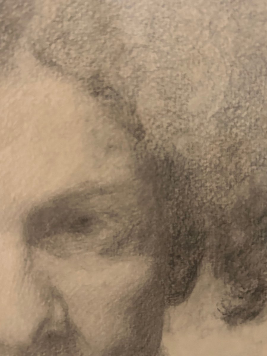 Dessin, portrait de femme  d’ Herman Neujd. Suédois 19/20 Eme-photo-2