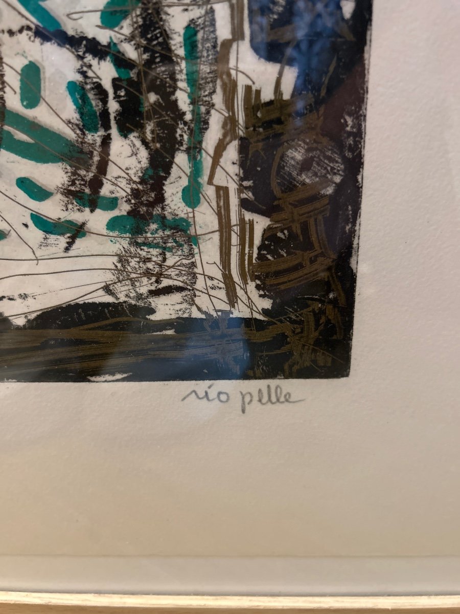 Eau-forte Jean-paul Riopelle. Canadien « les Mouches à Marier » 1985.galerie Lelong Editeur-photo-2