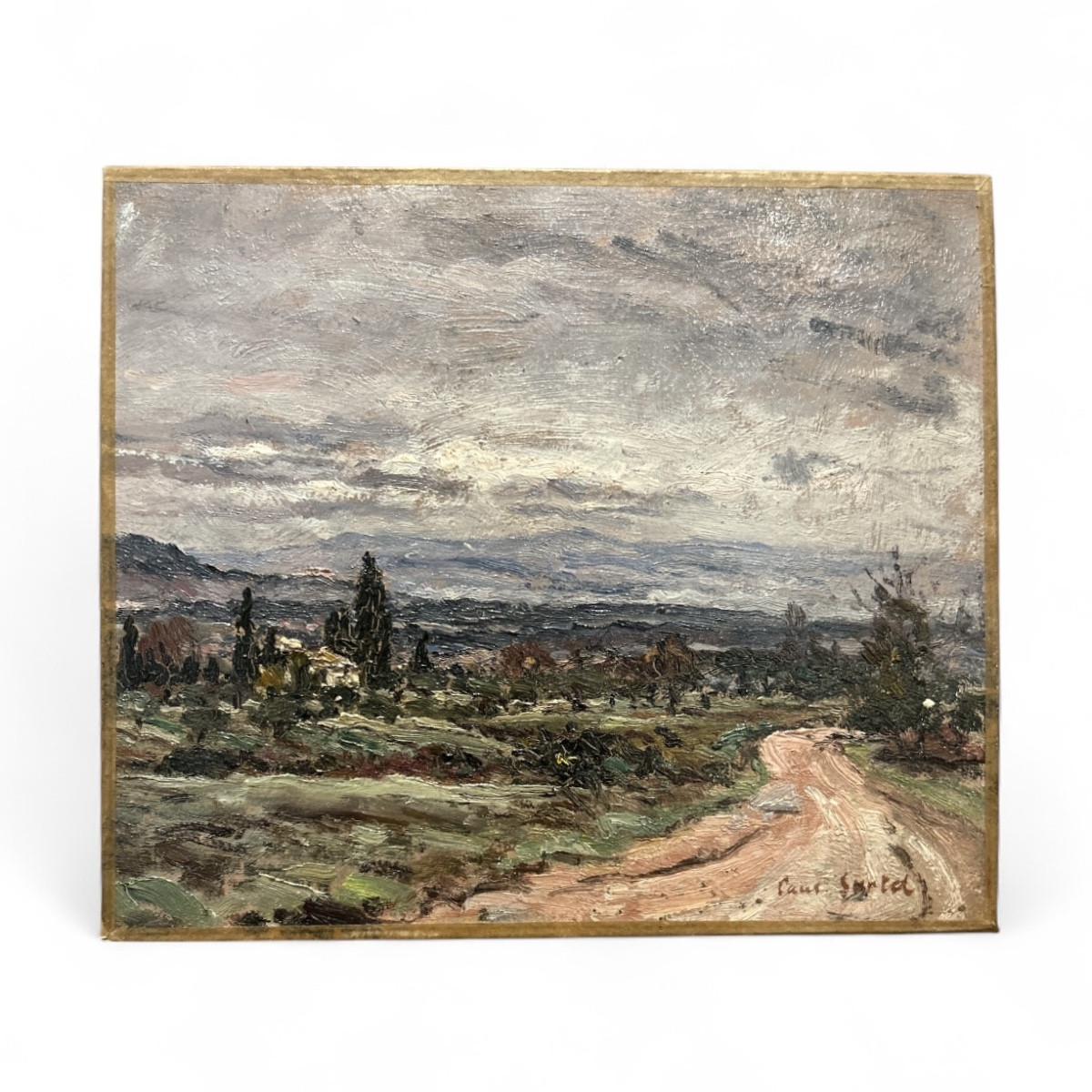 Paysage provençal - Paul Surtel - début 20ème - école provençale - Huile sur carton