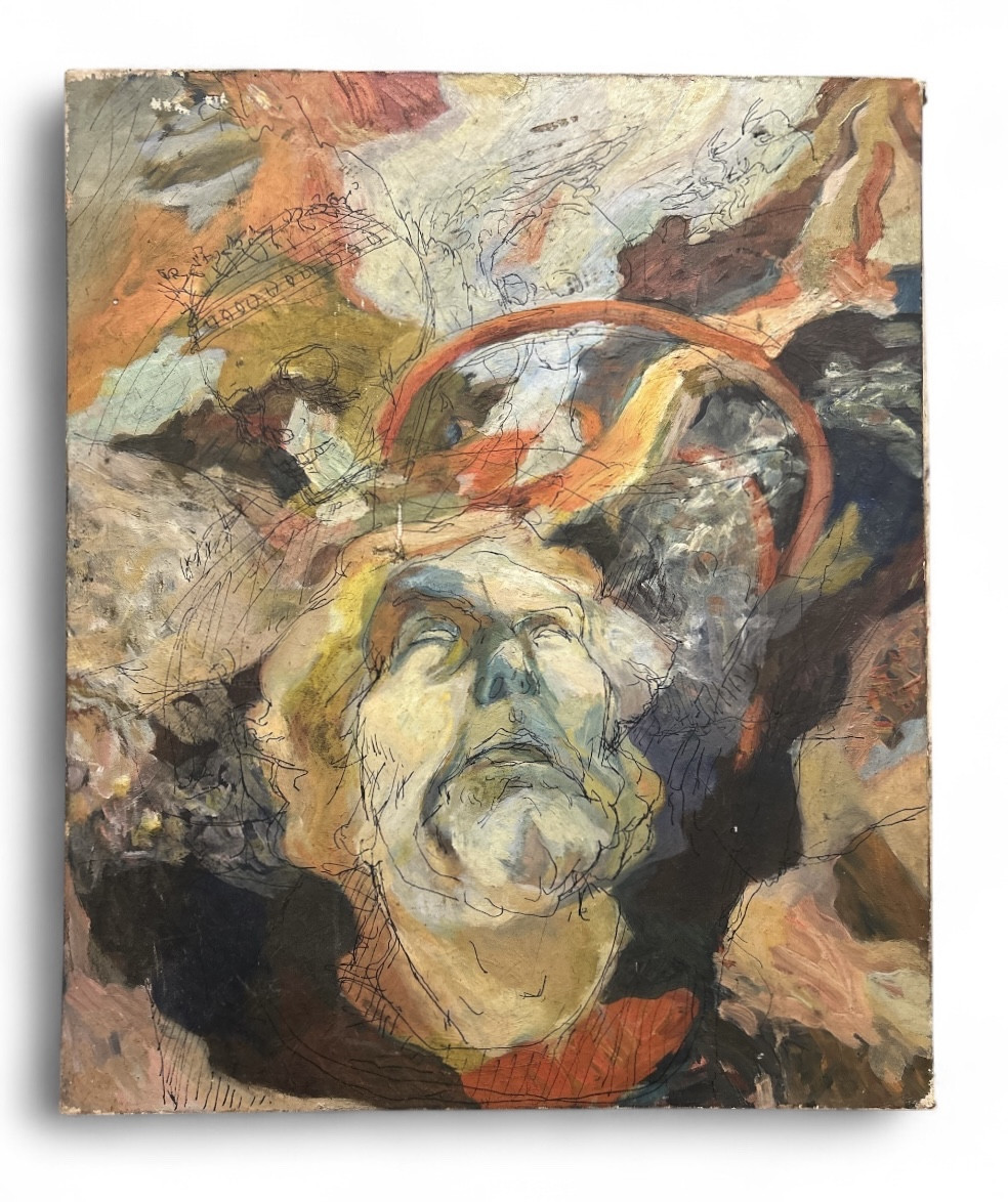 Oil On Canvas - Portrait Of A Man - 20th Century