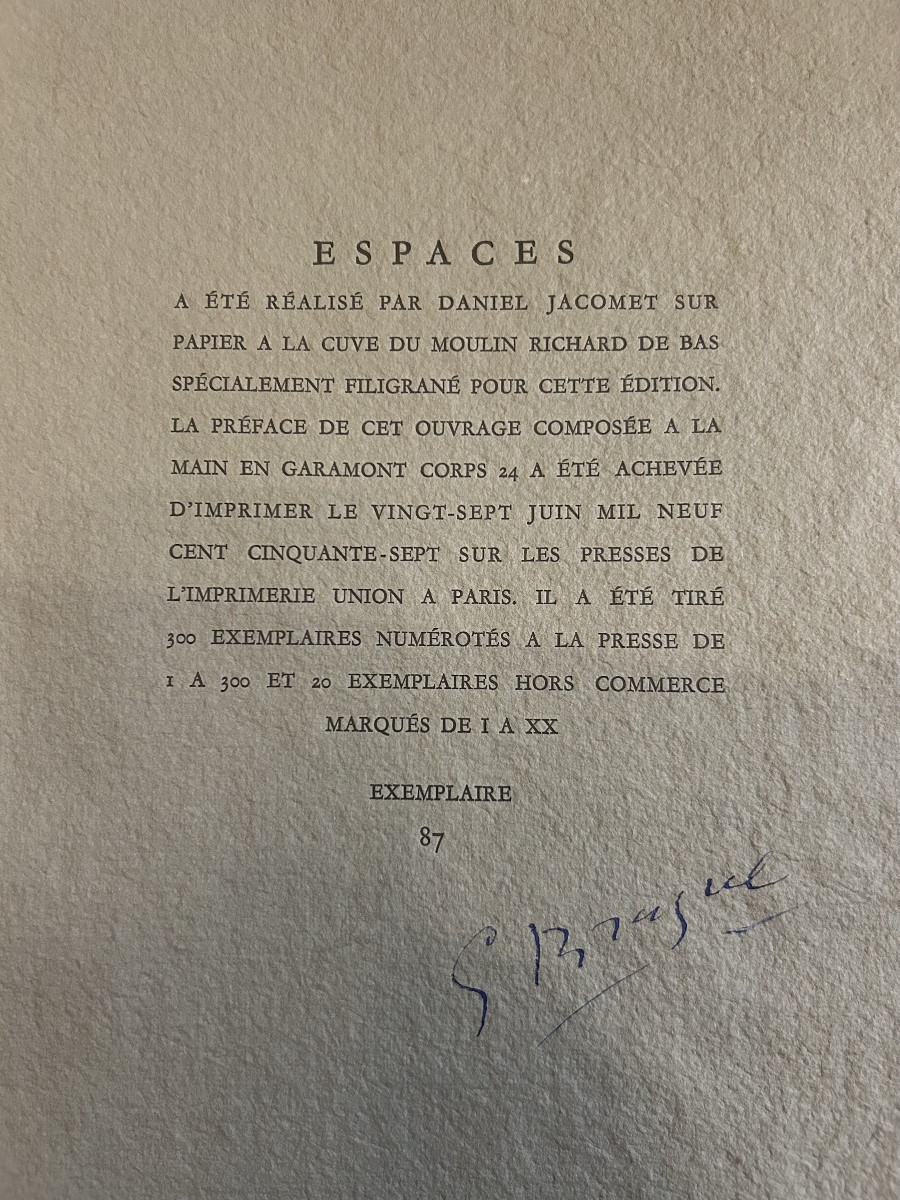 Georges Braque's Portfolio "espaces" By Andreverdet 1957 13 Prints Edition N:87/300-photo-2