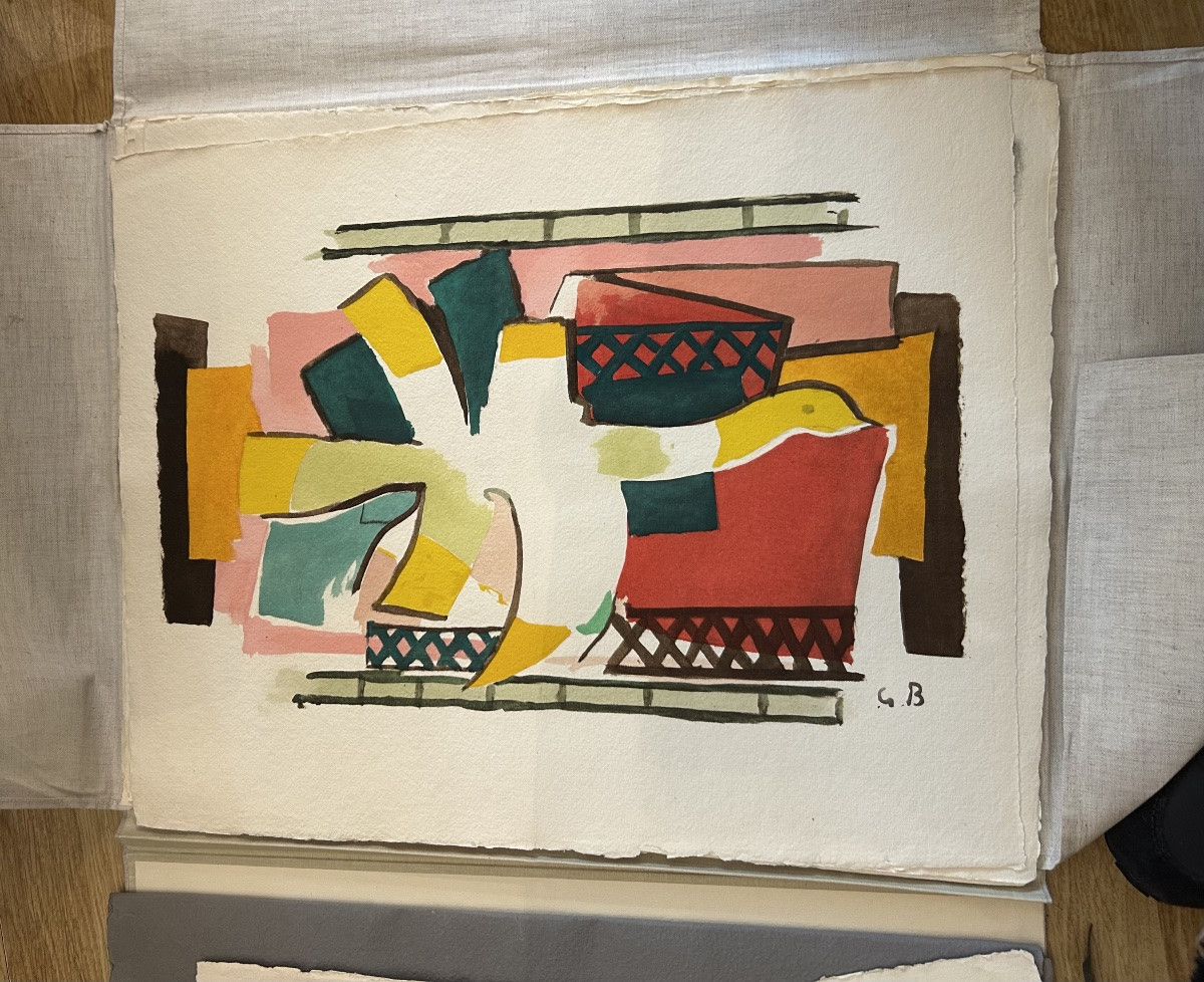 Georges Braque's Portfolio "espaces" By Andreverdet 1957 13 Prints Edition N:87/300-photo-2