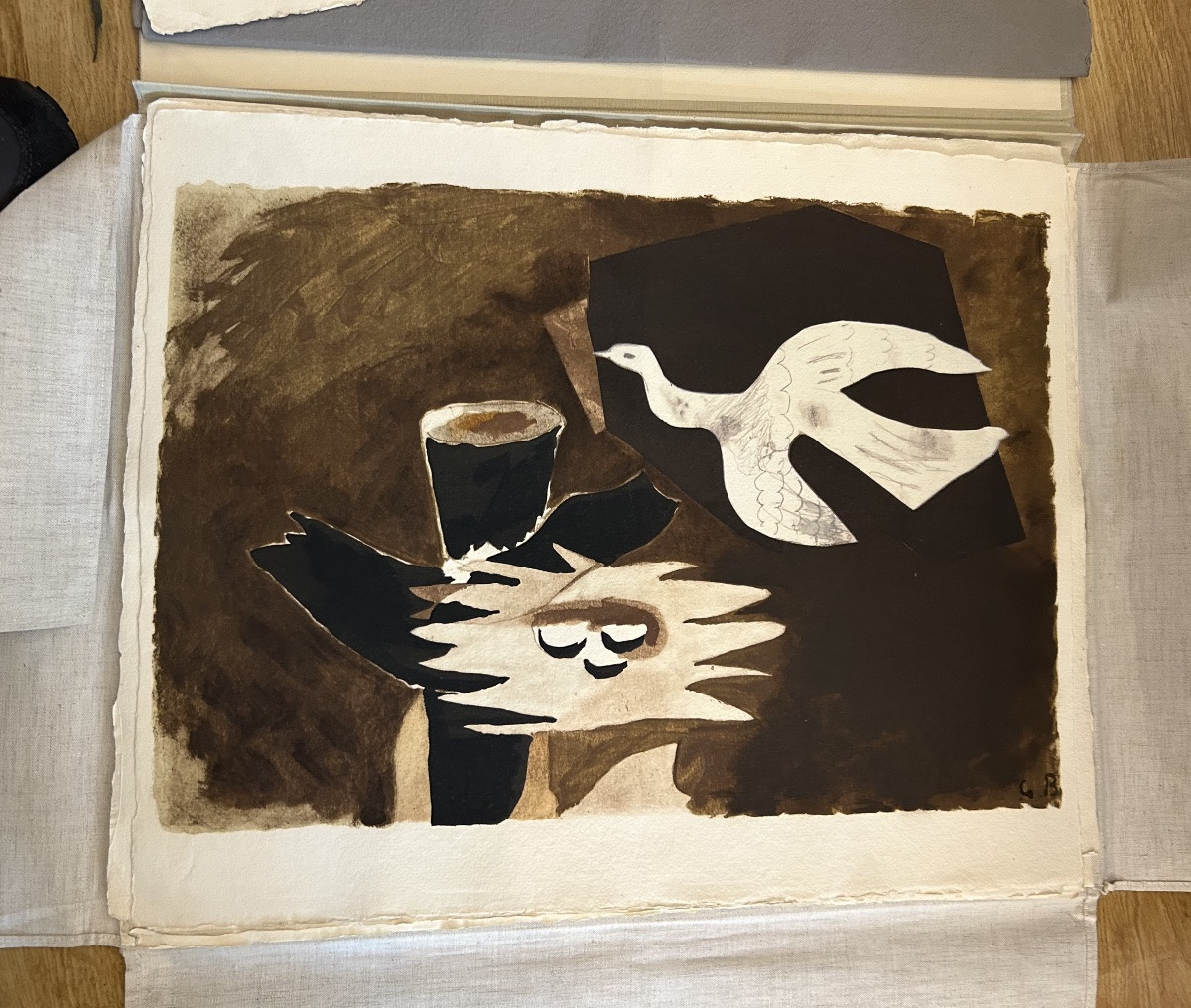 Georges Braque's Portfolio "espaces" By Andreverdet 1957 13 Prints Edition N:87/300-photo-3