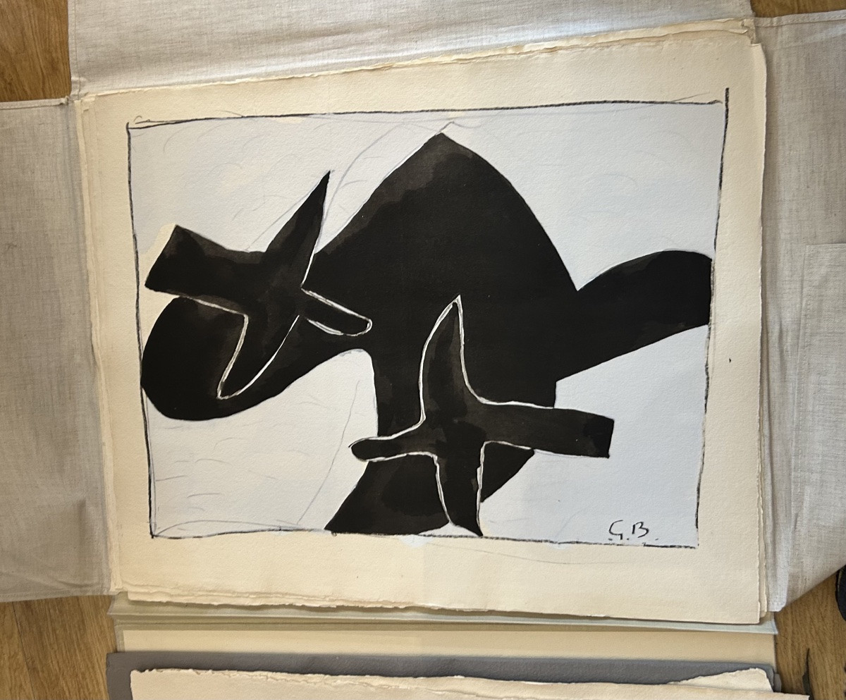 Georges Braque's Portfolio "espaces" By Andreverdet 1957 13 Prints Edition N:87/300-photo-5