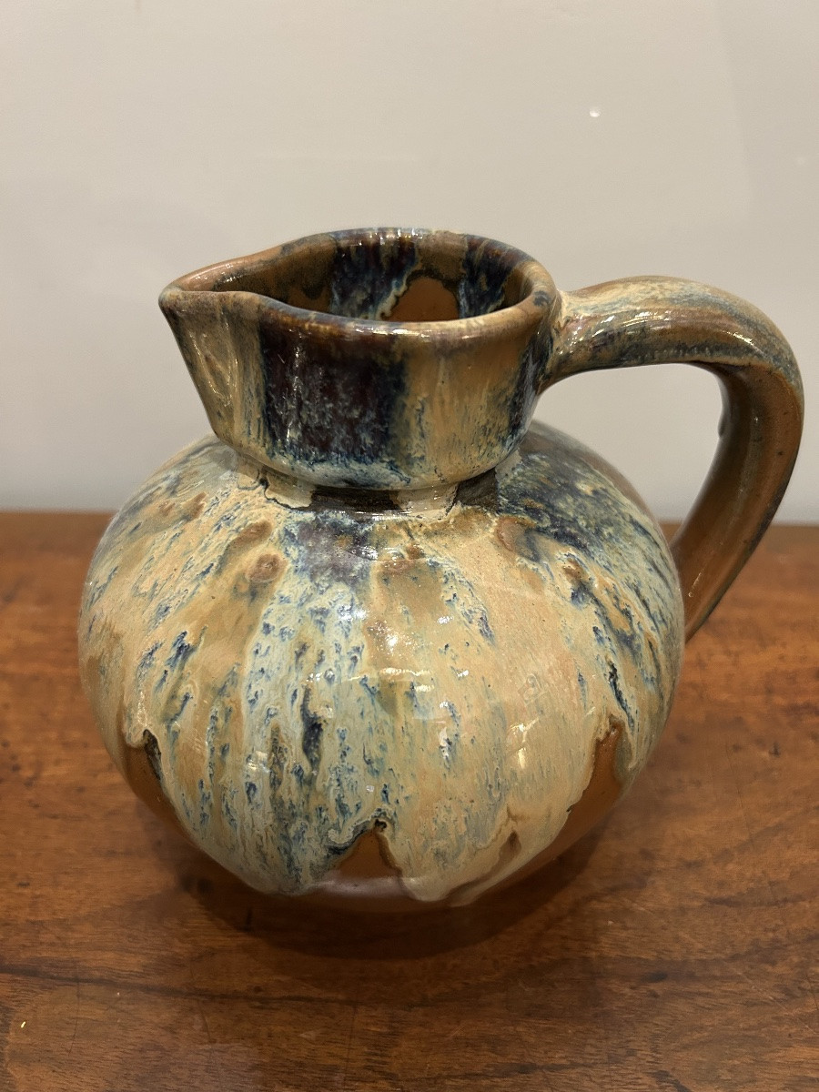 Set Of 6 Glazed Stoneware Vases And Pitchers - 20th Century-photo-2