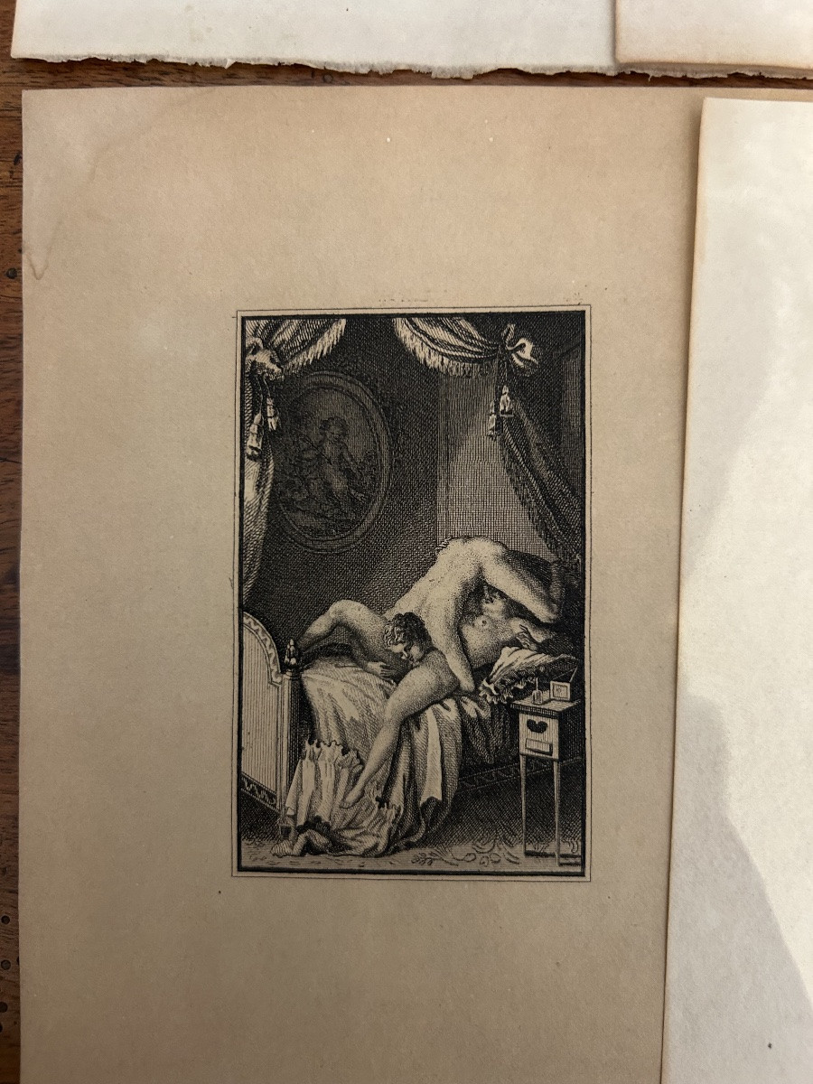 Lot Of 9 Erotic Engravings - 19th Century-photo-6