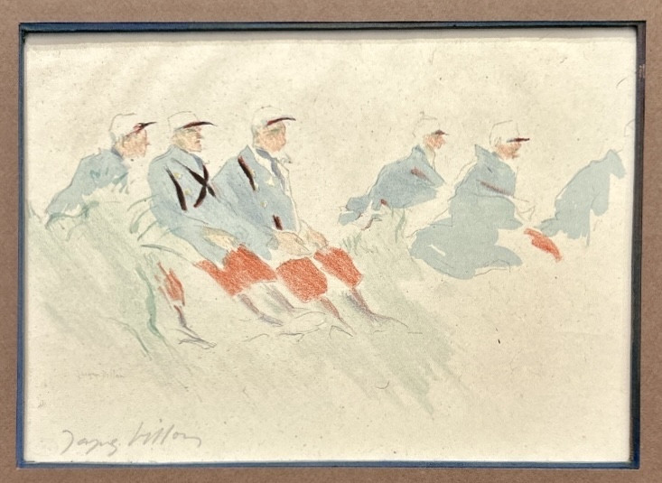 Jacques Villon Gravure lithographie de 1905 - Les chevaliers - éditeur Sagot