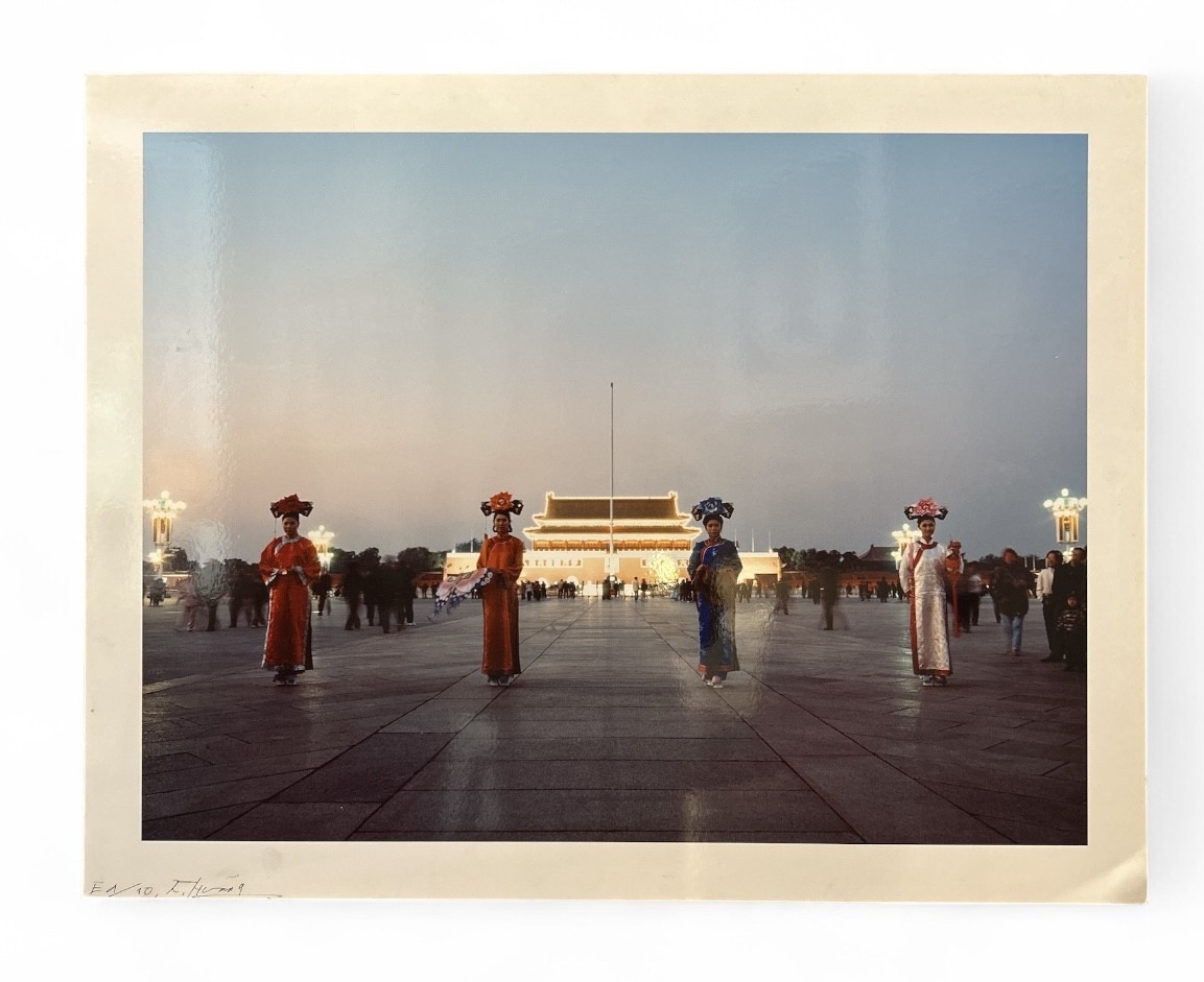 Photograph By R. Huang - Women In Front Of Tiananmen Square - China