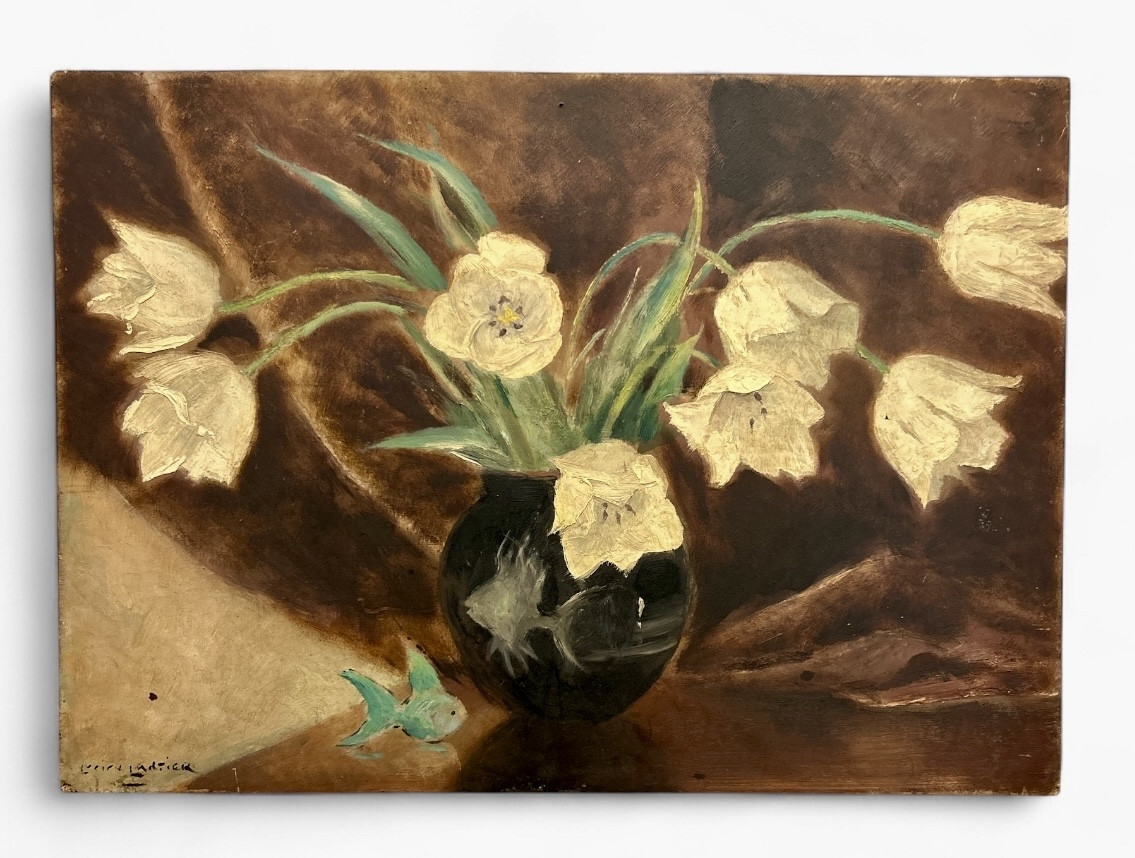 Oil On Wood - Bouquet Of Flowers - Lucien Lantier (french) - Early 20th Century