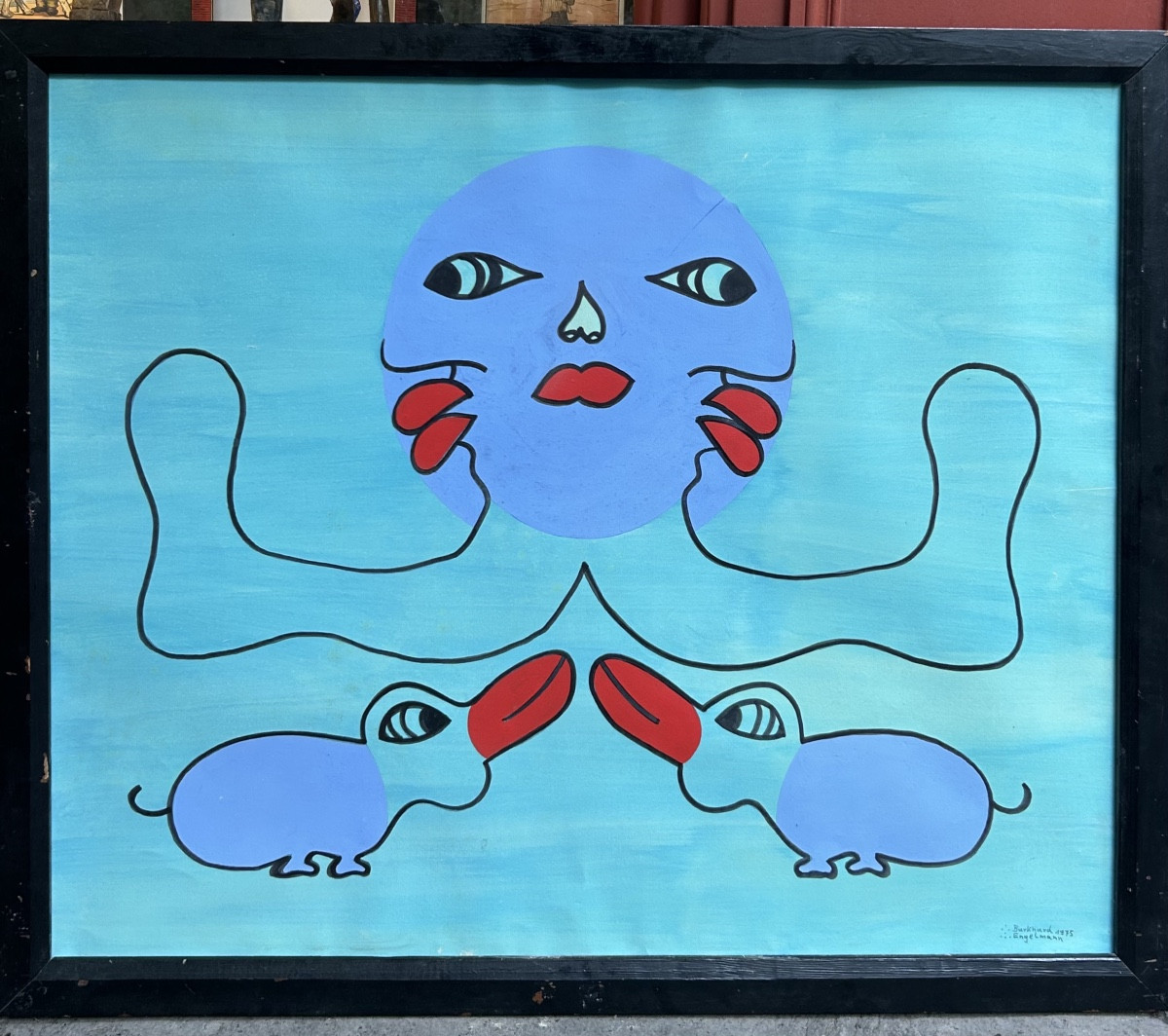 Acrylic On Paper - "fantastic Characters" - 1975 - Burkhard Engelmann - Surrealist 