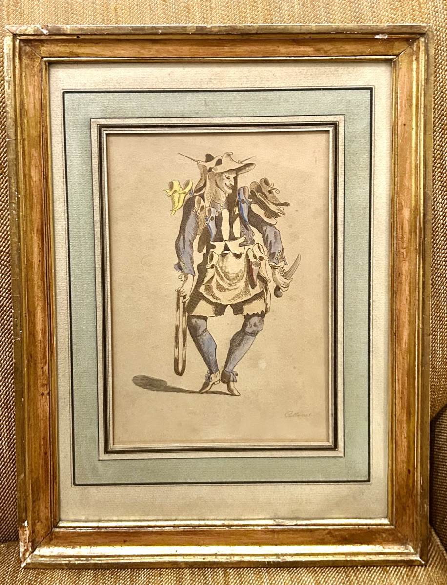 Aquarelle « L’arlequin » C.T Guillermot Français 20ème