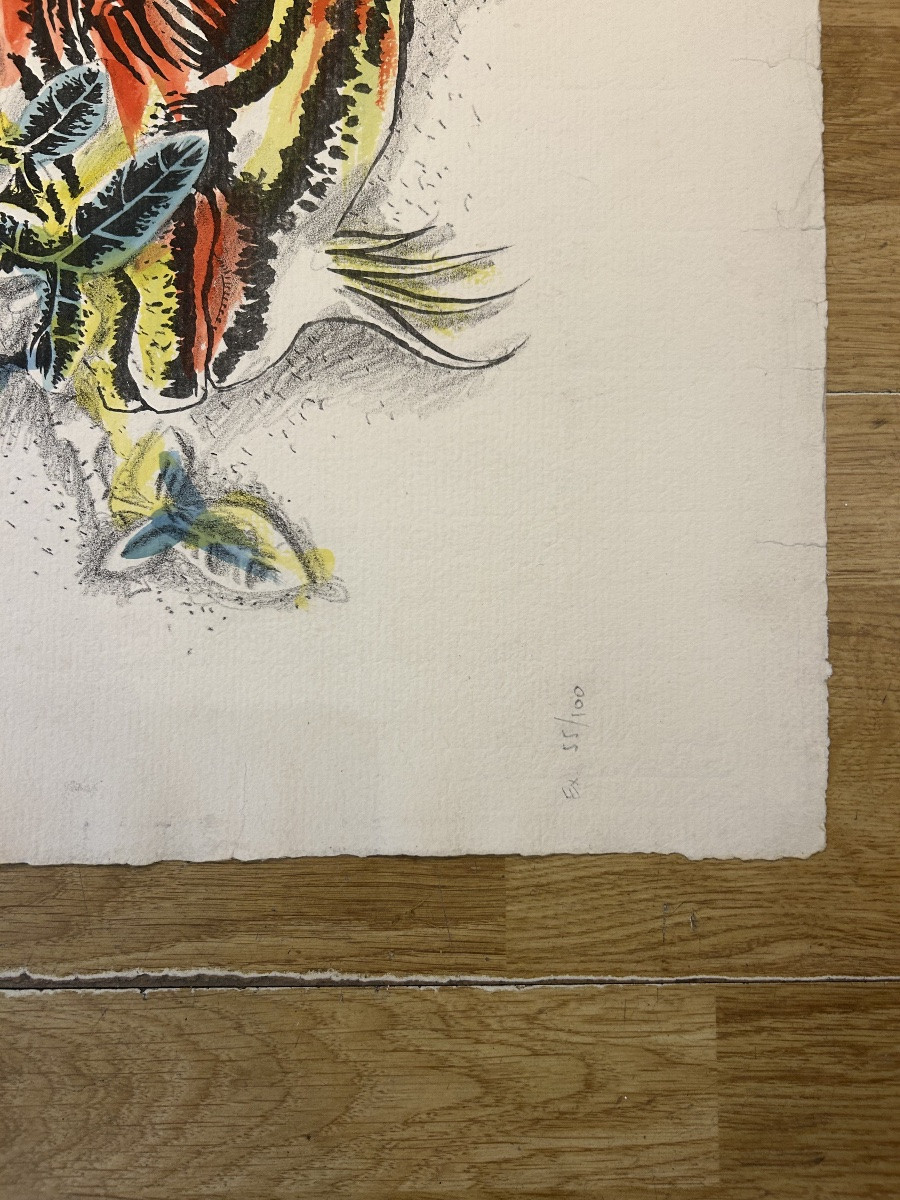 Jean Lurçat Lithographie originale  «  La Bouc et la Nuit » 1950-photo-2