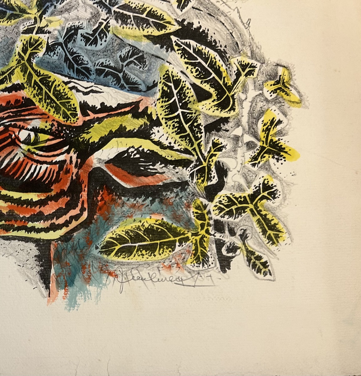 Jean Lurçat Lithographie originale  «  La Bouc et la Nuit » 1950-photo-3