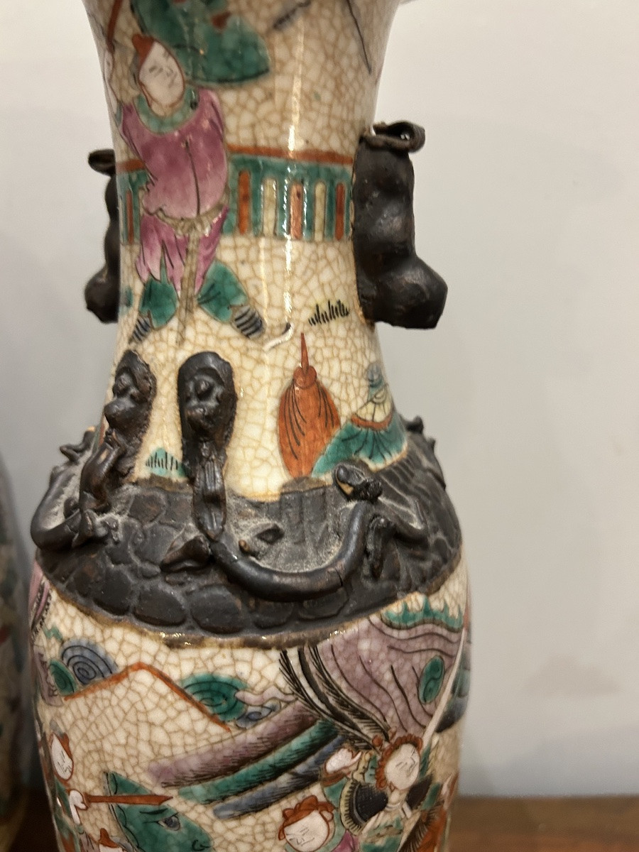 Deux vases canton. Chine.19 ème Céramique -photo-4
