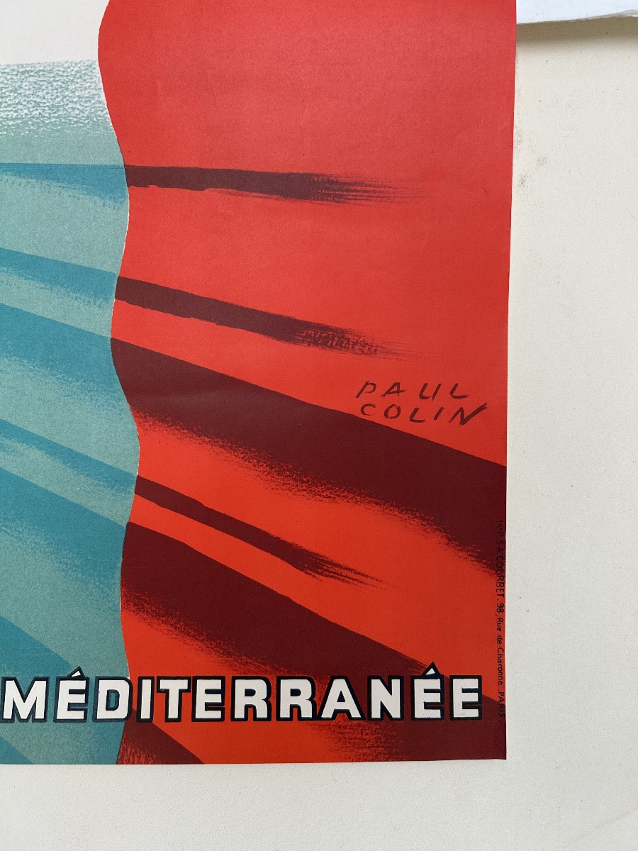 Paul Colin - 20ème - affiche de voyage de la Cie Gle Transatlantique - 1950 -photo-3