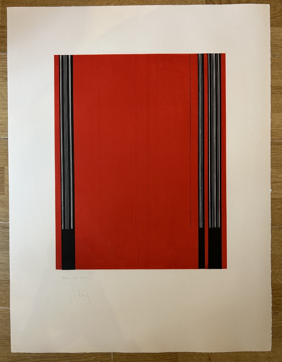 Luc Peire - 20th - Original Lithograph "oleron" 1988 - Bat - Signed - Felt Workshop