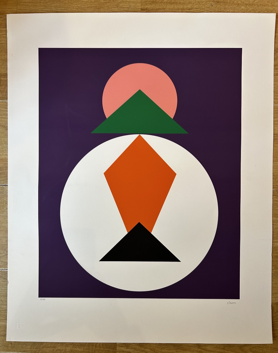 Geneviève Claisse - 20ème - lithographie Composition géométrique 2015