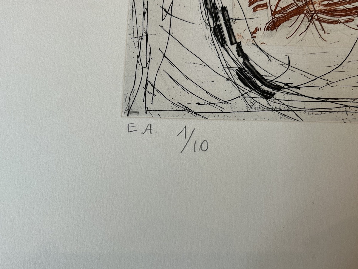 Jean-Paul Riopelle - 20ème - Eau-forte - EA - 1991 - signée-photo-3